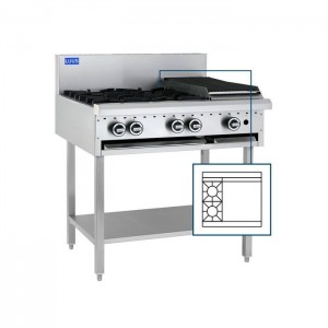 LUUS BCH-2B6P – 900mm Wide Essentials Cooktop 2 Burners & Grill