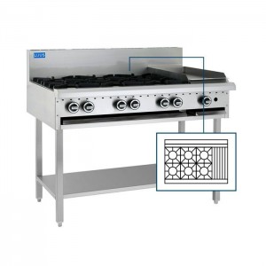 LUUS BCH-6B3C – 1200mm Essentials Cooktop 6 Burners & Chargrill