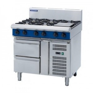 Blue Seal G516D/C/B/A-RB 900mm Gas Cooktop - 6 Burner Refrigerated Base
