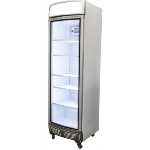 Bromic GM0400LC LED Curved Glass Door Display Chiller w/Lightbox - 380 Litre
