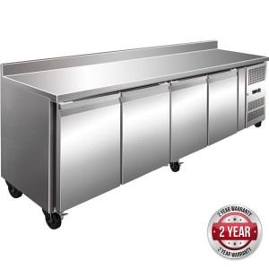 GN4200TN TROPICALISED 4 Door Gastronorm Bench Fridge with Splashback