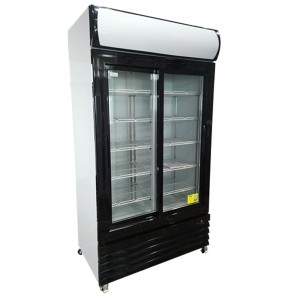 LG-1000BG Large Two Glass Door Colourbond Upright Drink Fridge - Black