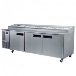 Skope PG800PIZZA Pegasus Horizontal 2/1 Series Three Doors Pizza Prep Fridge - 2435mm