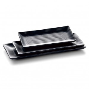 Melamine Rectanguler Plate Matte Black 10.5"- 26.4 x 11.5 x 1.8cm