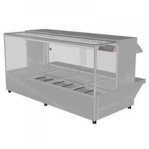 Woodson W.HFSQ24 Hot Food Bar - Straight Glass 1355mm
