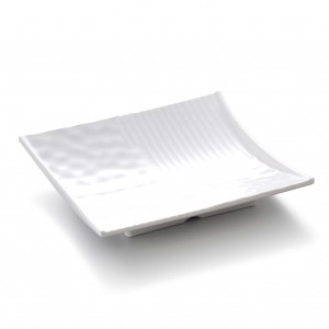 Melamine Square Display Plate White - 20.2 x 20.2 x 3.5cm