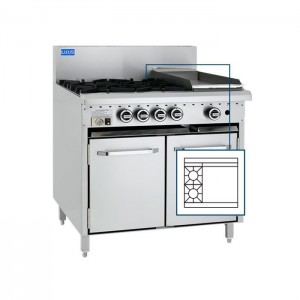 LUUS CRO-2B6P – 900mm Wide Essentials Oven, 2 Burners & Grill