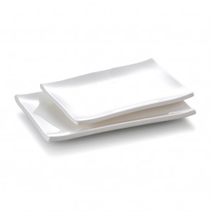 Melamine Rectangular Plate White - 20.8 x 14 x 2.1cm