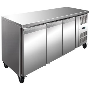 FE3100BT S/S Three Door Bench Freezer 386L