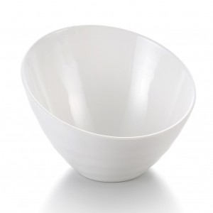 Melamine Oblique Bowl White - 22.8 x 8.5 x 15cm