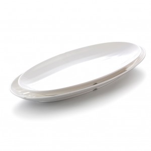 Melamine Oval Plate White - 45 x 20.7 x 4.5cm