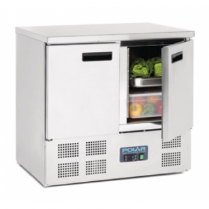 Polar U636-A Double Door Kitchen Counter Fridge
