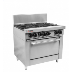 Trueheat RC Series RCR9-2-6G-NG - Two Open Top Burners Griddle NG Oven Range