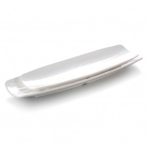 Melamine Retangular Plate White - 40.5 x 12.5 x 3cm